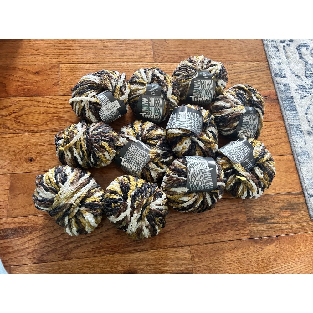 Lana Grossa Tender Yarn Lot 11 Skeins Color 006 Virgin Wool Blend Made in Italy